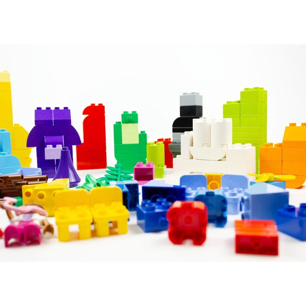 Lego Duplo Bulk Lot of 130+ pcs. Red Orange Yellow Green Blue Purple Pink + READ